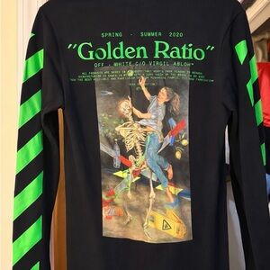 Off-White Black and Green Graphic Long Sleeve